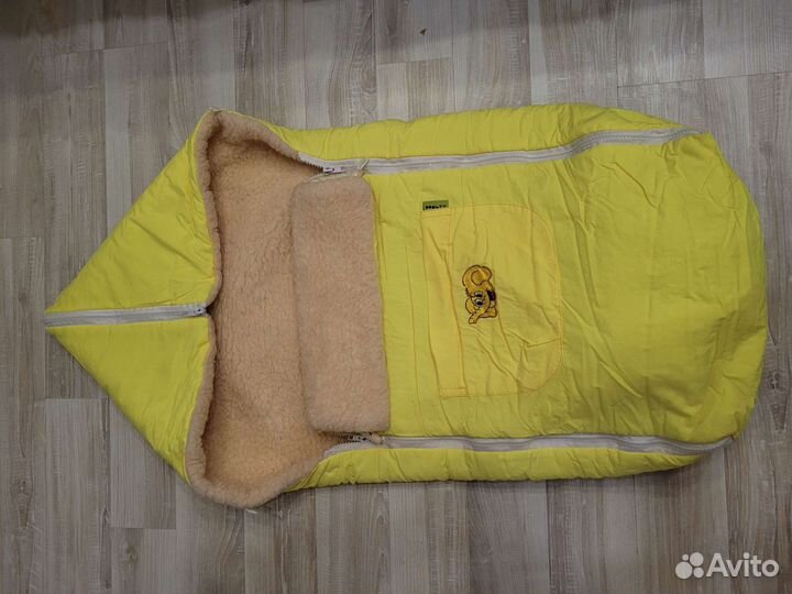 Конверт на овчине в коляску санки