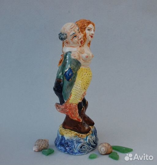 Рыбак и Русалка Статуэтка фарфоровая
