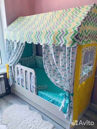 Крыша занавески балдахин для домик кроватки