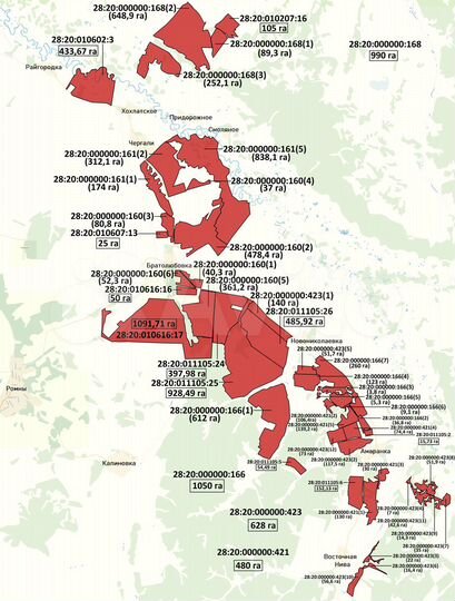 Участок 9262,32 га (СНТ, ДНП)