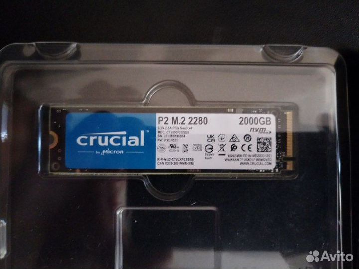 Новый SSD M.2 2Tb Crucial P2 (CT2000P2SSD8)