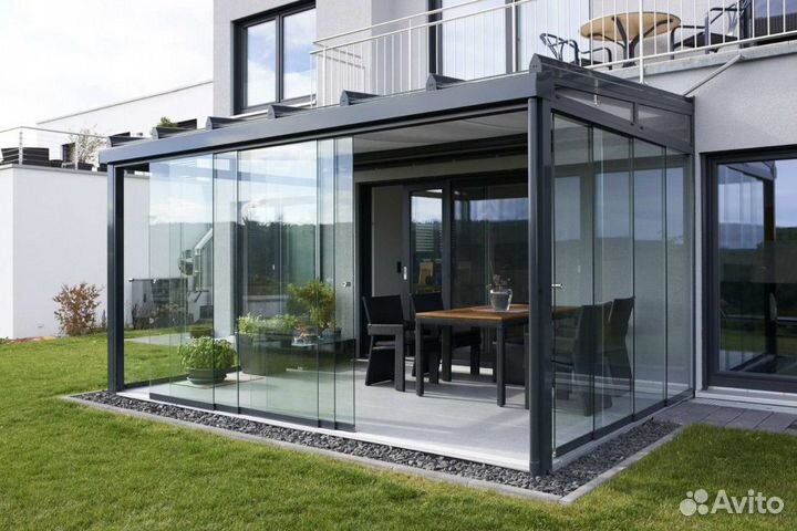 Остекление коттеджей, домов. Алюминиевое остекление