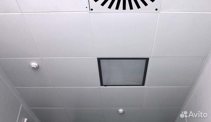 Потолок Кассетный армстронг: сплошной, перфорация