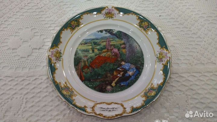 Тарелка декоративная. Поэтическое общество. Англия