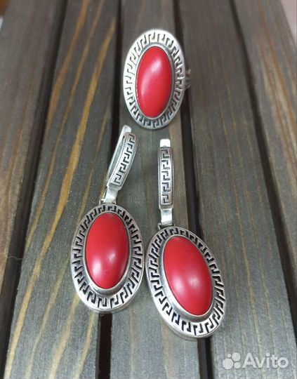 Комплект серьги и кольцо