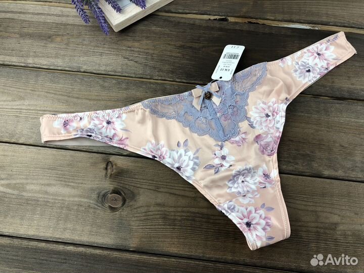Трусы женские стринги цветочный принт Англия