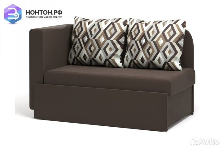 Кушетка еврософа Кларис коричневая