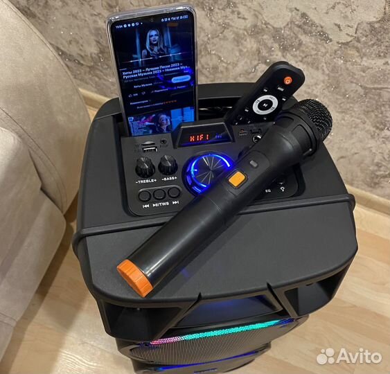 Колонка bluetooth с караоке и микрофоном 73см