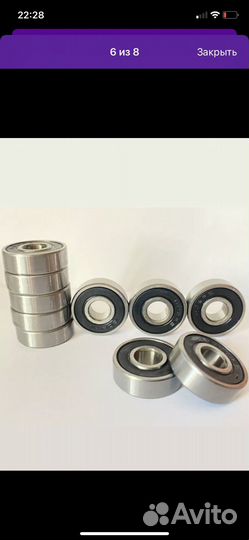 Подшипник 10 шт 608 zz rz 180018 abec 7
