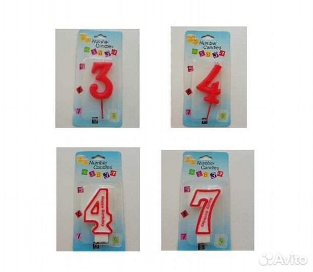 Свечи для торта 3 4 7 новые