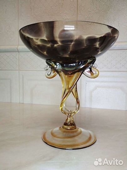 Ваза/конфетница, цветное стекло