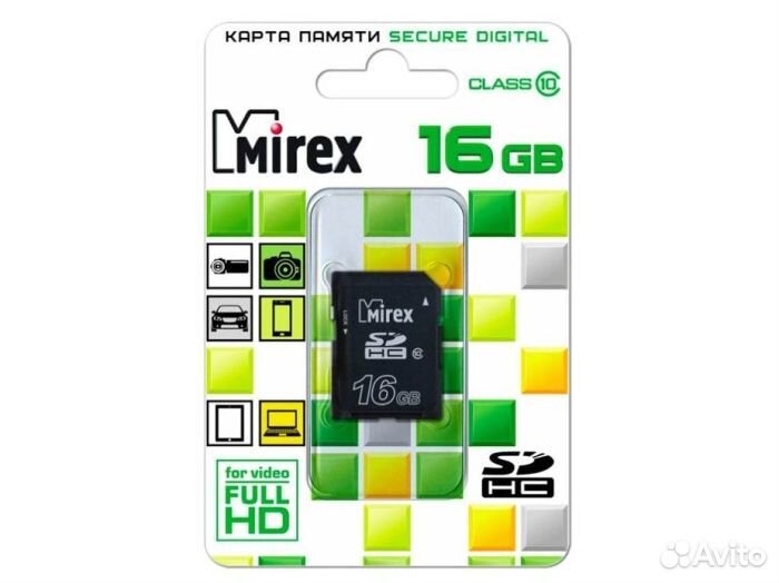 Флеш карта SD 16GB Mirex sdhc Class 10