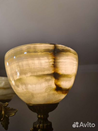 Люстра латунь Испания и оникс Пакистан