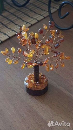 Ваза богемия, янтарное дерево, 