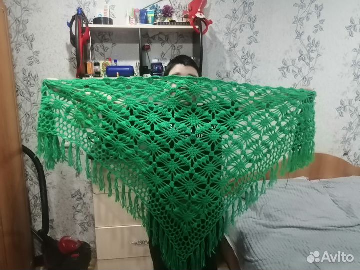 Платок шаль вязаный