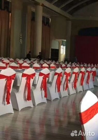 Белые чехлы на стулья 18шт