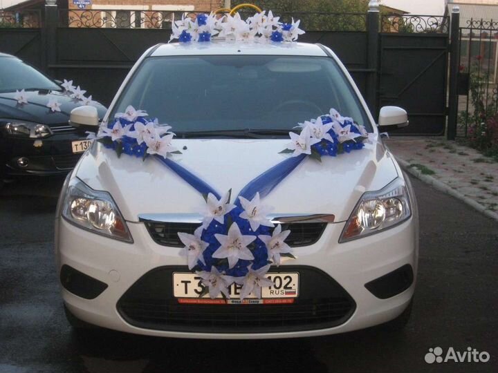Свадебные украшения на машину бу