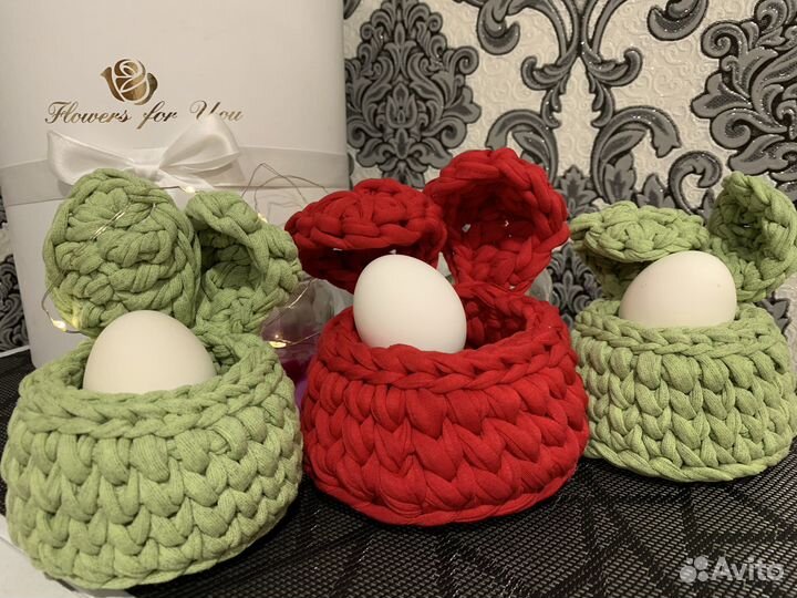 Пасхальная корзина вязаная