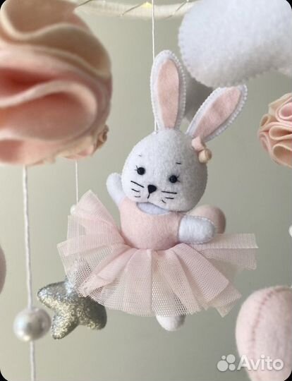 Мобиль на кроватку из фетра с подсветкой и музыкой