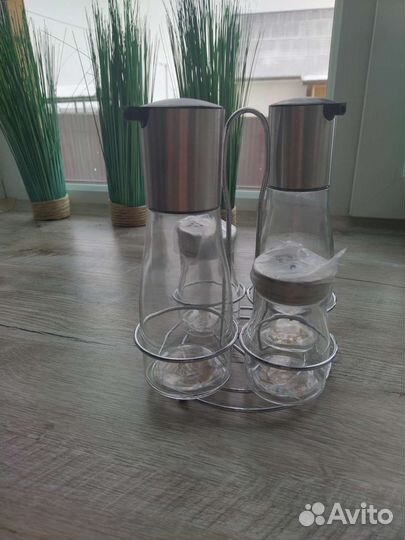 Набор для масла, уксуса и специй на подставке