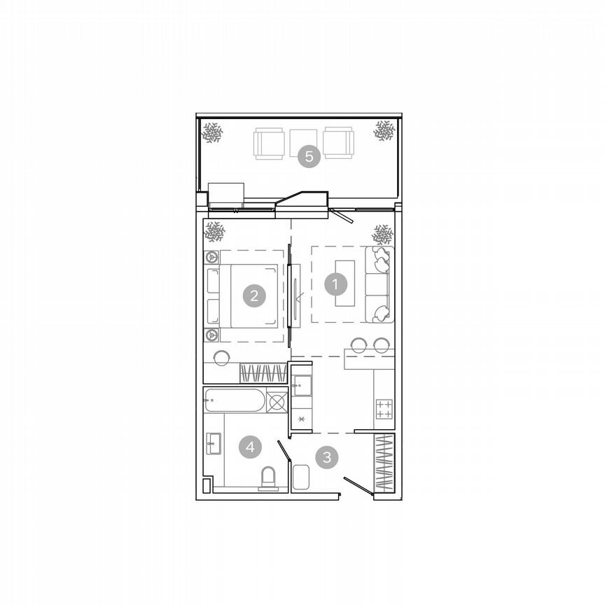 2-к. квартира, 44,6 м², 2/17 эт.