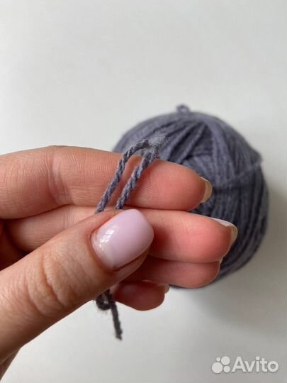 Пряжа нитки для вязания акрил серый цвет