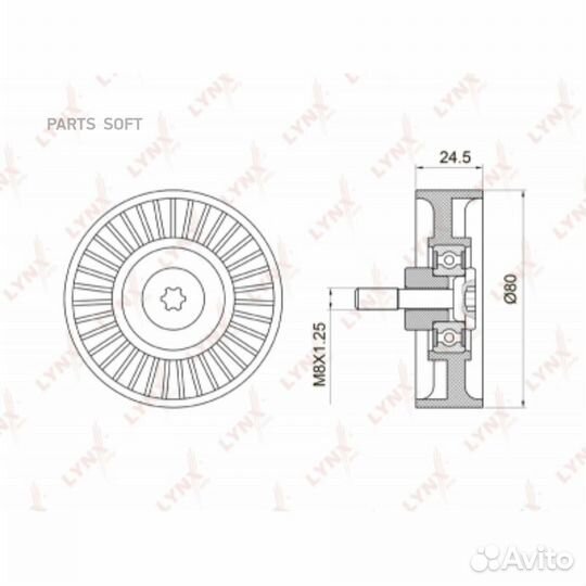 Lynxauto PB5024 Ролик натяжной приводного ремня