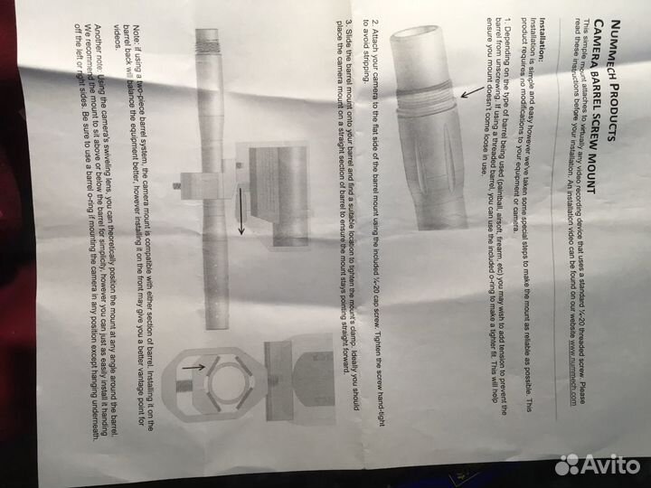 Крепление для камеры на ствол ружья/для paintball