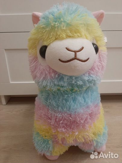 Мягкая игрушка Лама Альпака цвет радужный 40 см