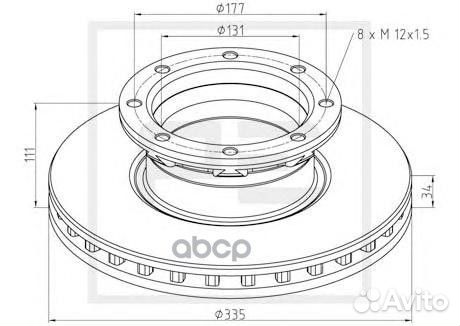 016.663-00A диск торм. 335x34/111 8xM12x1.5 MB