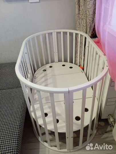 Детская кроватка трансформер круглая