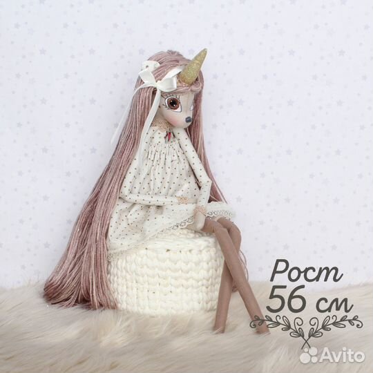 Кукла единорог ручной работы, кукла Тильда