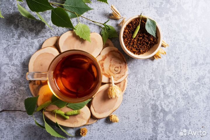 Чага с листом облепихи и лимоном