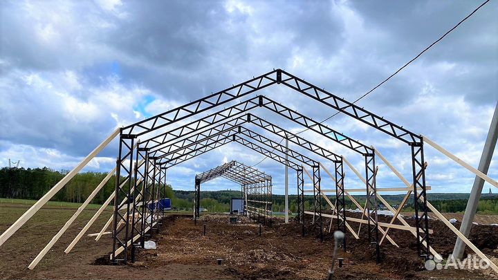 Ангар каркасный прямостенный