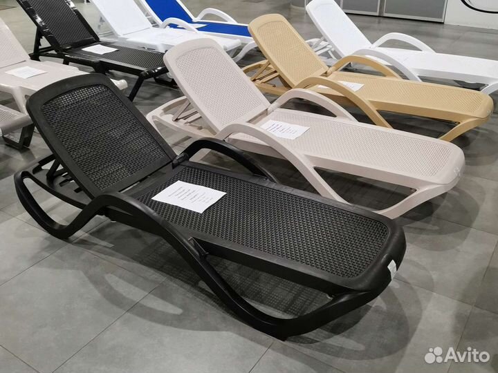 Шезлонг Capri плетеный, Белый, Бежевый, Грэй