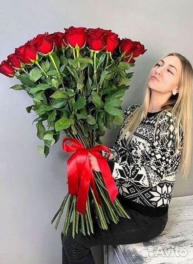 Метровые розы Доставка цветов