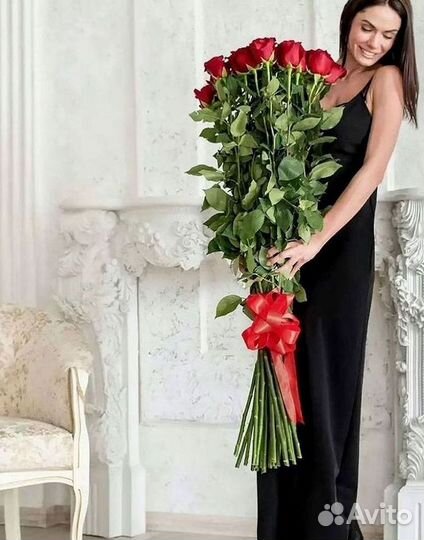 Высокие метровые розы Букеты Доставка