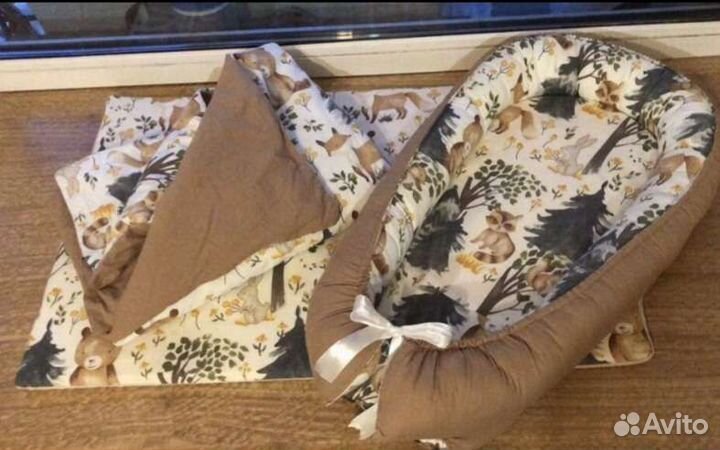 Кокон для новорожденных+одеяльце с матрасиком