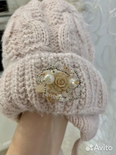 Зимний комплект шапка и шарф