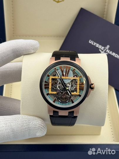 Часы золотые Ulysse Nardin скелетон