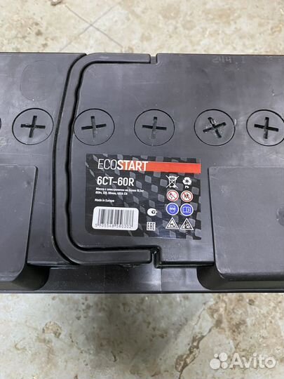 Аккумулятор ecostart 60 обратный новый