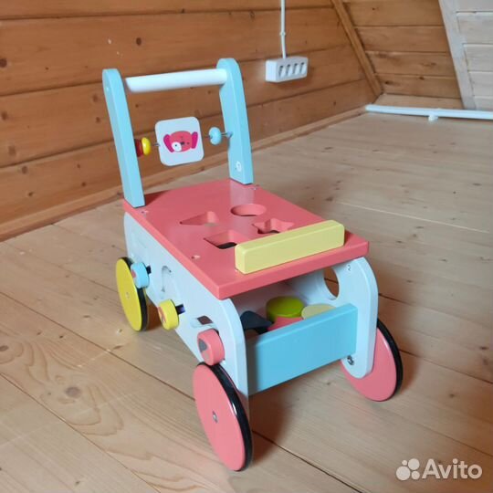 Тележка детская деревянная