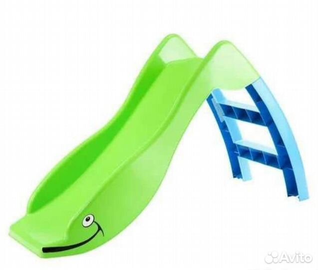 Детская горка пластиковая для дома/улицы,зелен+жел