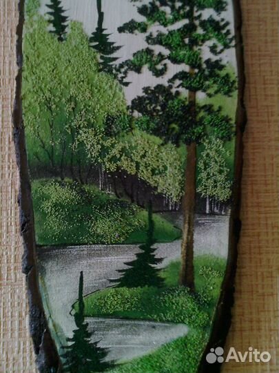 Новое большое панно на полированной сосне