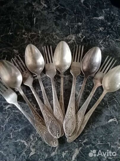 Ложки вилки мельхиоровые СССР
