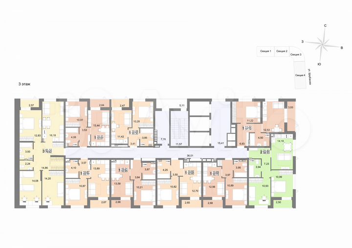 2-к. квартира, 58,9 м², 1/23 эт.