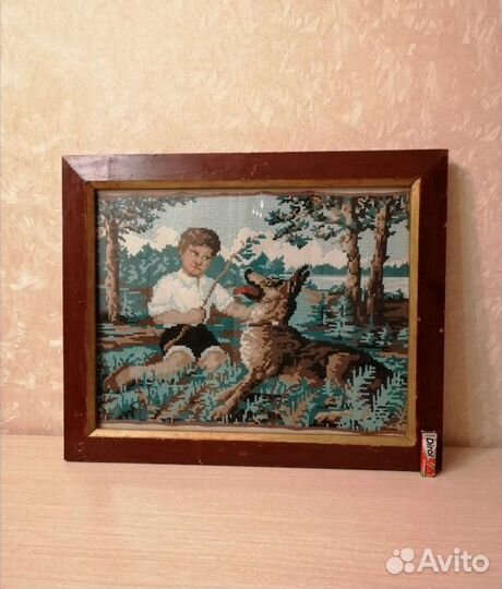 Большая картина вышивка СССР