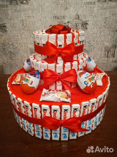 Торт из конфет и шоколадок, букет из конфет