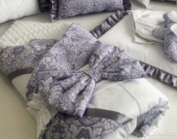 Кроватка 8в1 из бука, 2 матраса, простынки