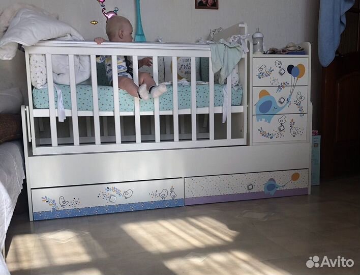 Кроватка детская Фея 1100 с матрасом